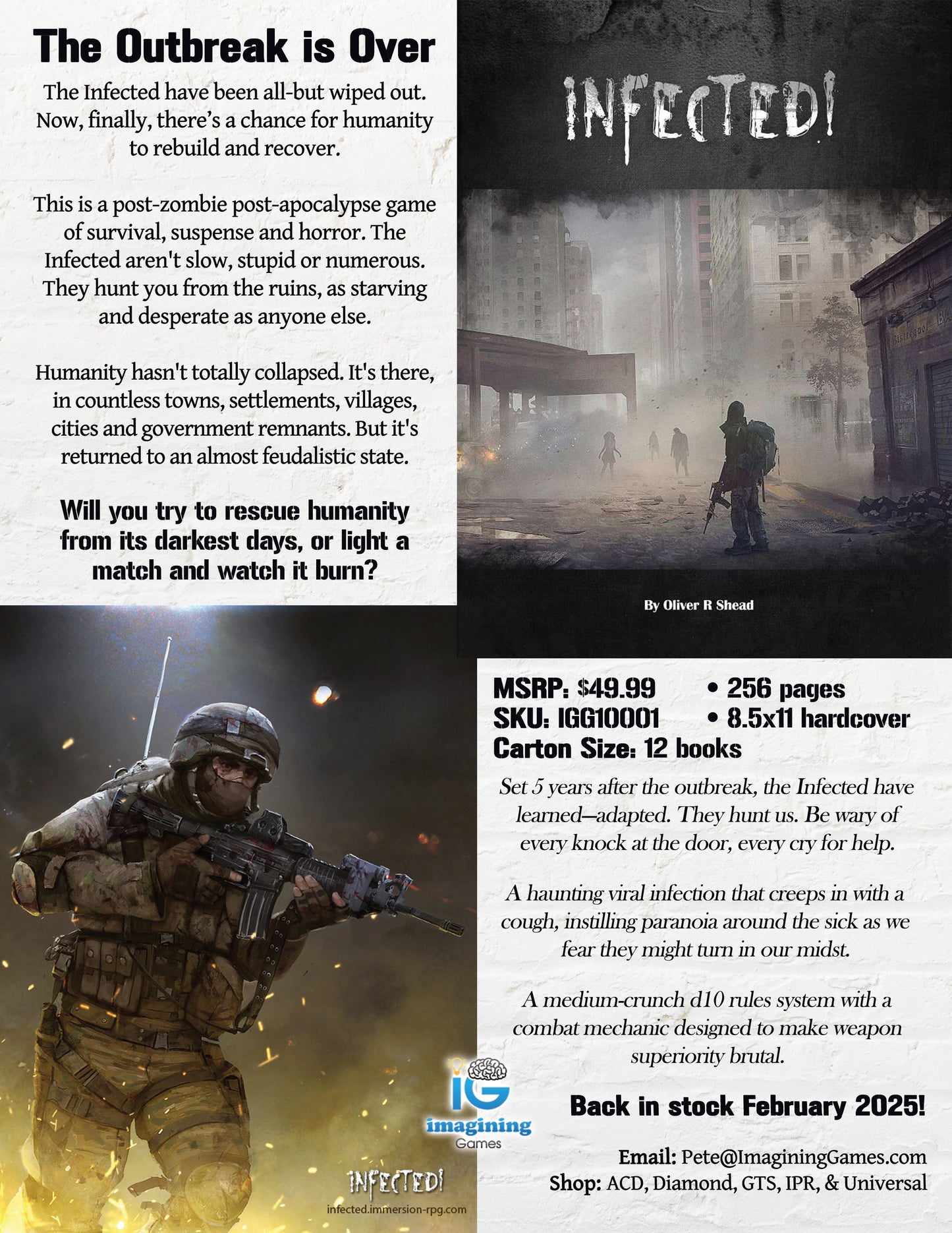 Infected! (RPG Book + PDF) DAMAGED Hardcover