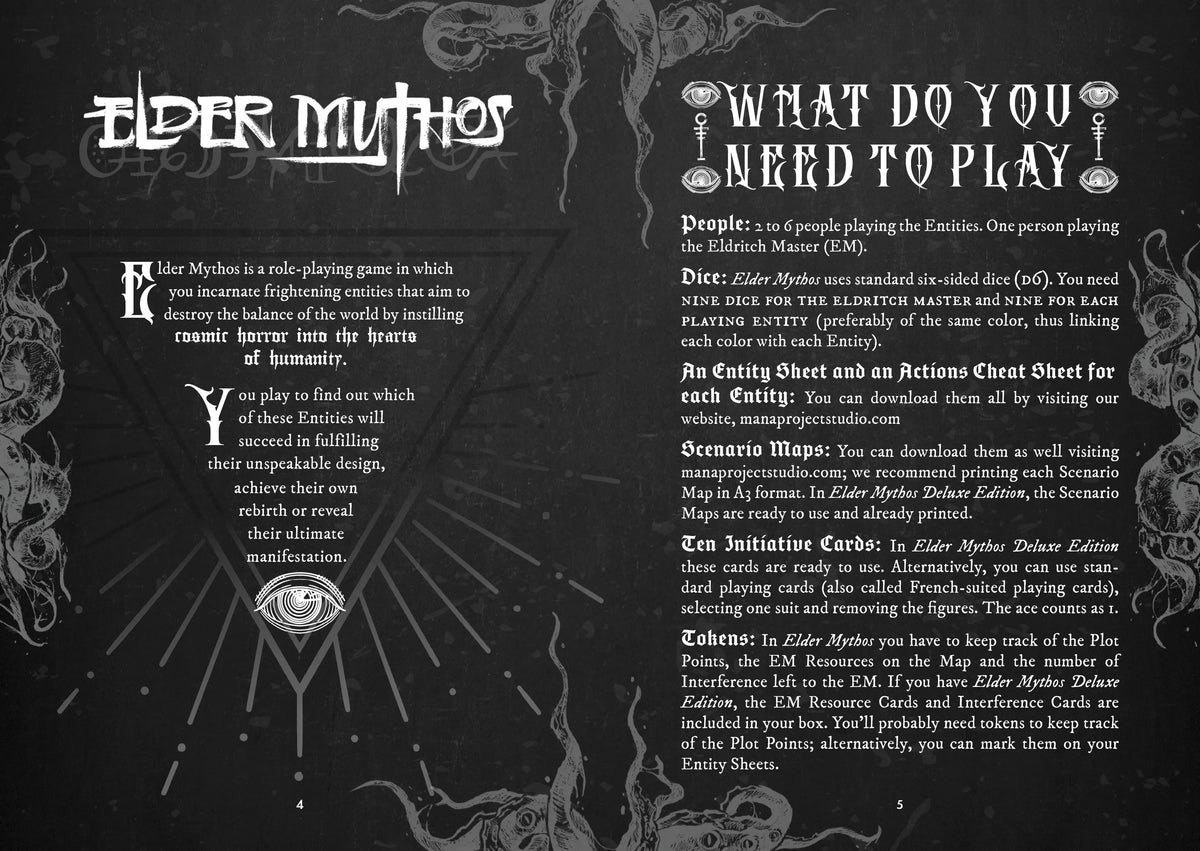 Elder Mythos Corebook — cosmic horror TTRPG rulebook, product photo 6