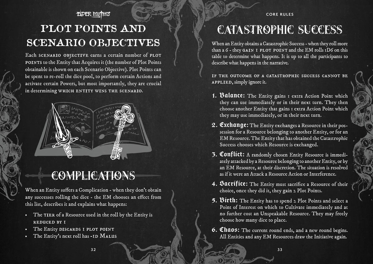 Elder Mythos Corebook — cosmic horror TTRPG rulebook, product photo 9