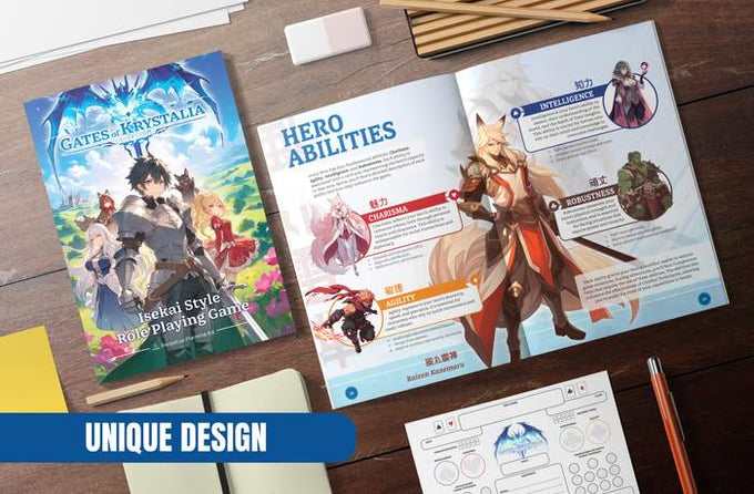 Gates of Krystalia: Hero Bundle (RPG Book + Card Deck + PDF)