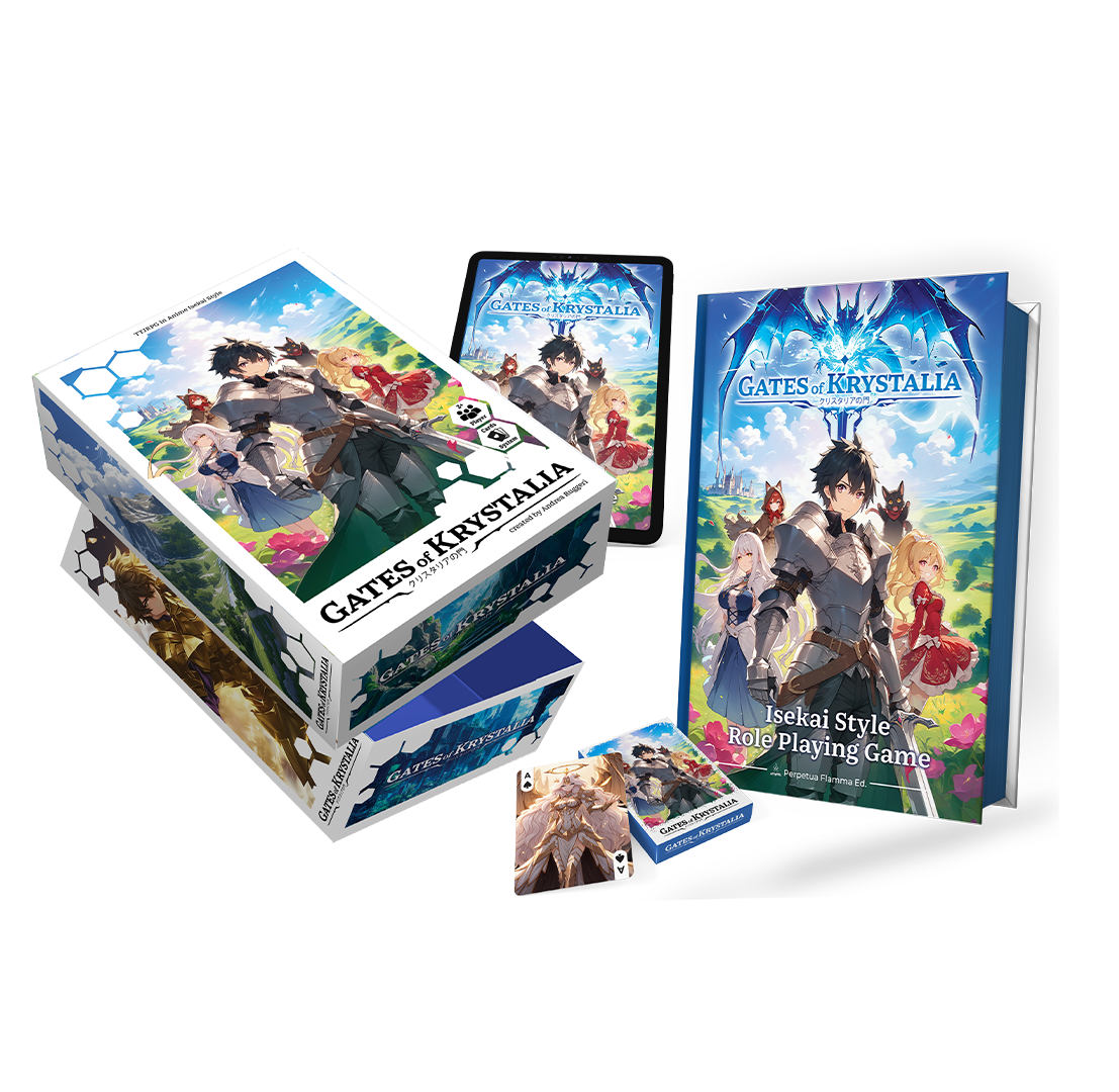 Gates of Krystalia: Hero Bundle (RPG Book + Card Deck + PDF)